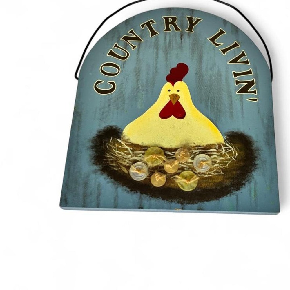 Farmhouse chicken hanging wall plaque